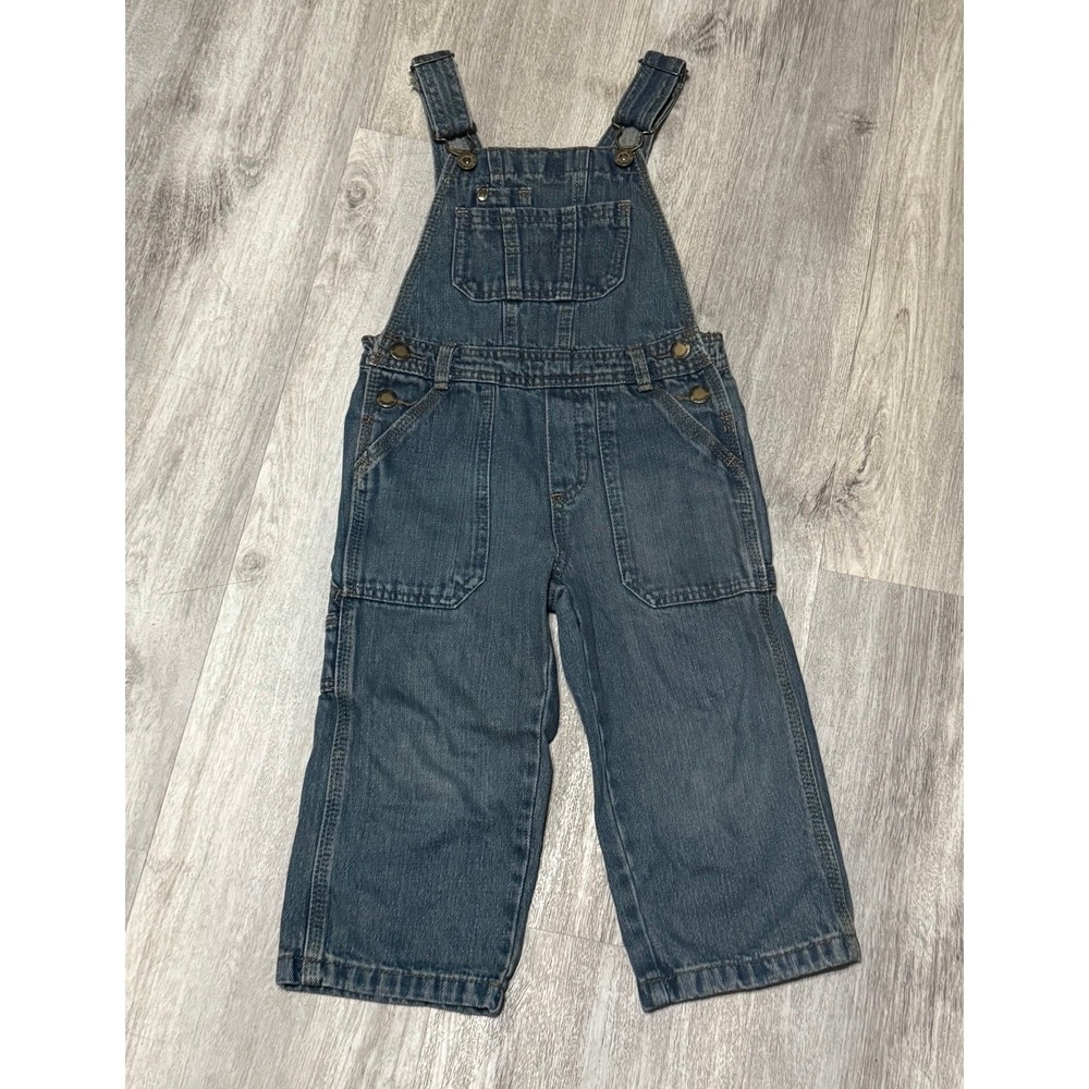 Genuine Kids Oshkosh Boys Blue Denim Carpenter Overalls 3T